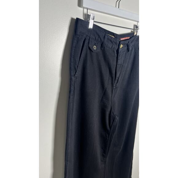 Pilcro X Anthropologie Black Wide Leg High Rise Lyocell Blend Stretch Pants 30 - Picture 3 of 11